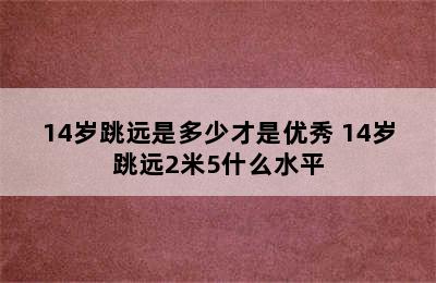 14岁跳远是多少才是优秀 14岁跳远2米5什么水平